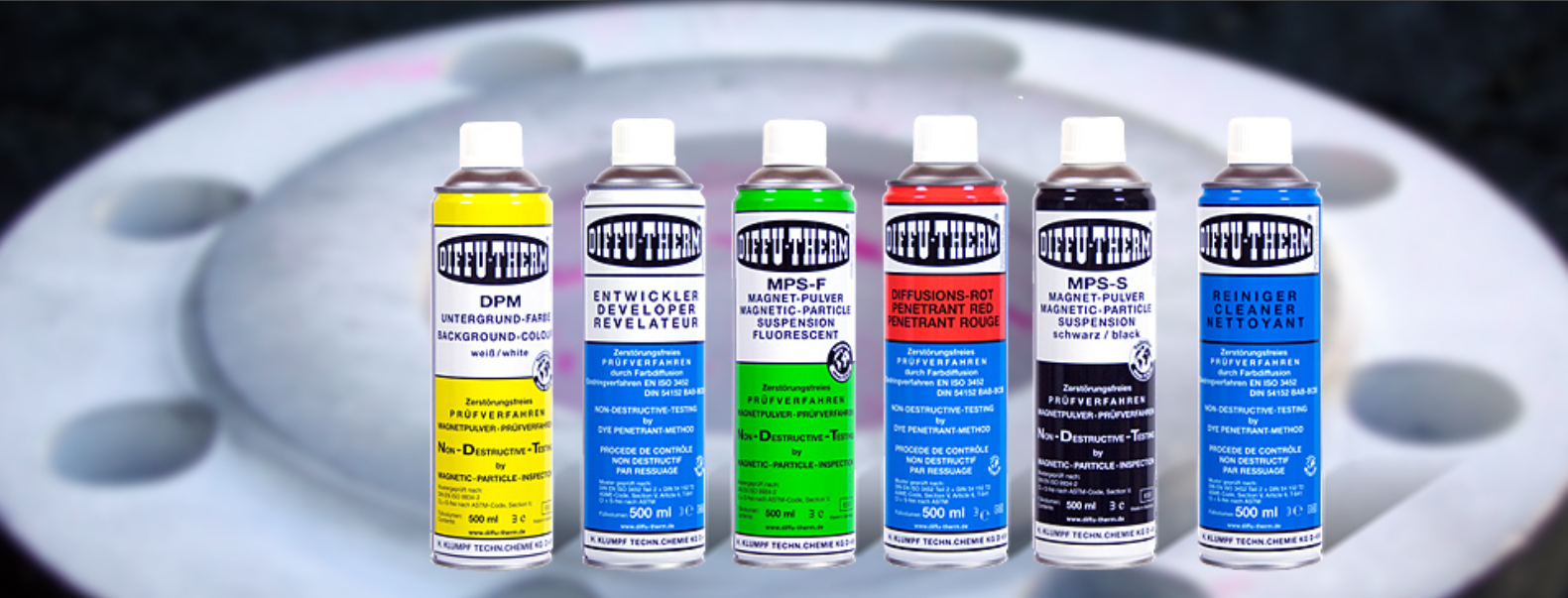 Diffutherm penetračné prostriedky pre NDT PT a MT kontrolu