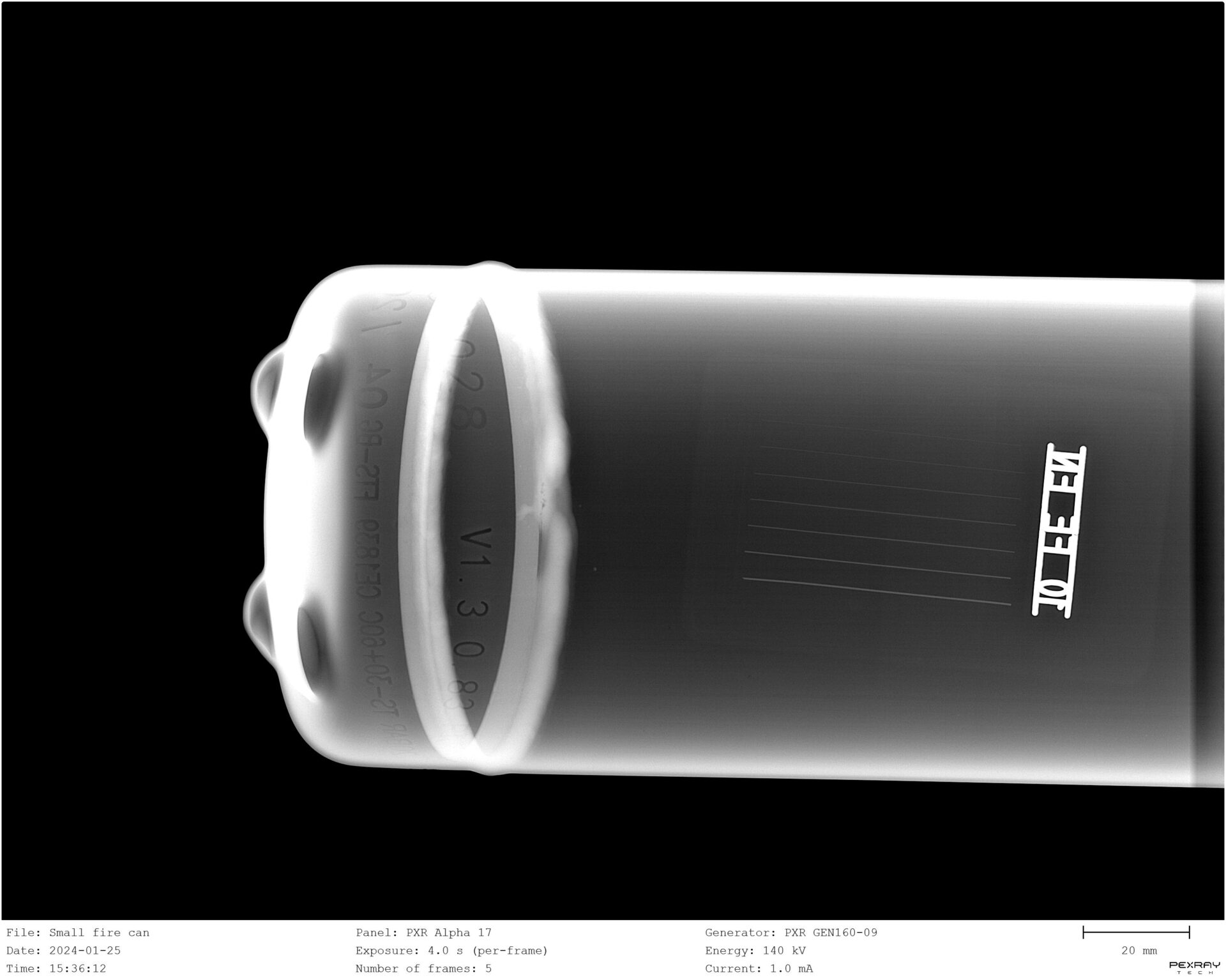 Pexraytecg PXR 190 RTG generátor, RTG lampa