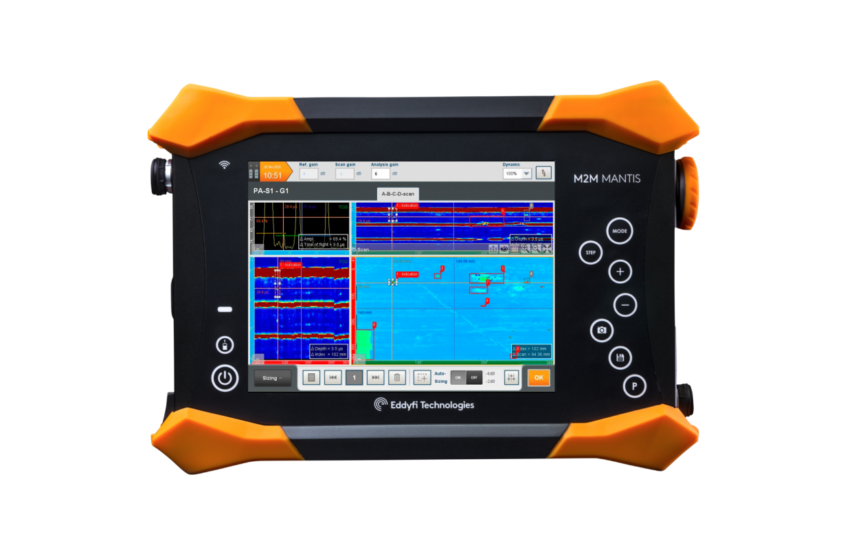 Ultrazvukový defektoskop MANITS eddyfi s PAUT, TFM